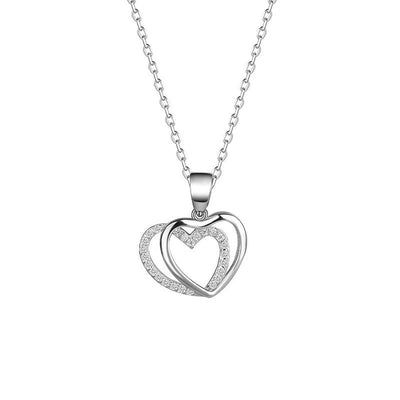 Sterling Silver Double Heart-shaped Necklace